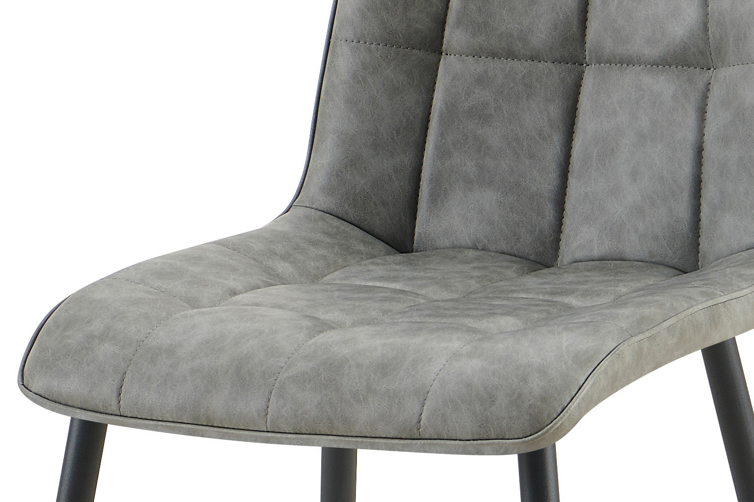 Rousseau - Set van 4 stoelen Furas Vintage PU Grijs - 88x46.5x59.5 cm