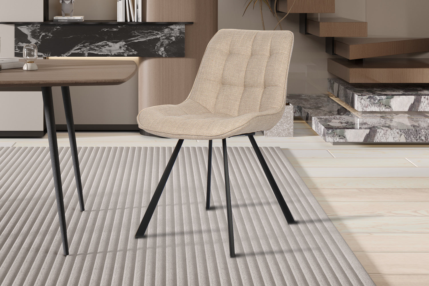 Rousseau - Stoel Ariba Stof Beige - 80x51x61 cm