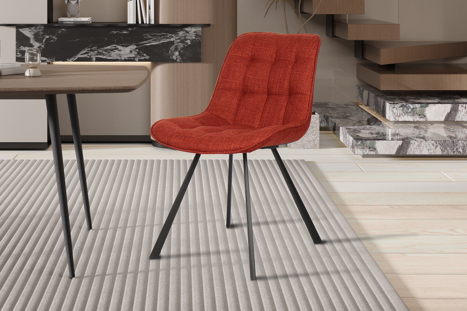 Rousseau - Stoel Ariba Stof Rood - 80x51x61 cm