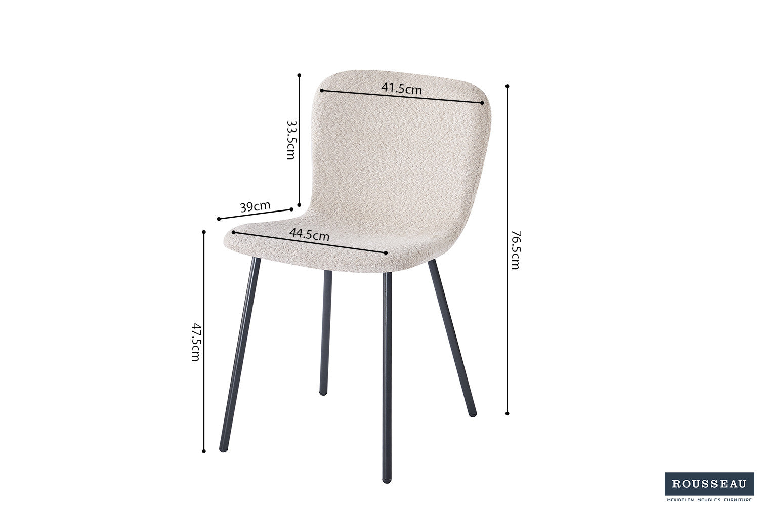 Rousseau - Chaise Susan Boucle - Sable - 77x45x52 cm