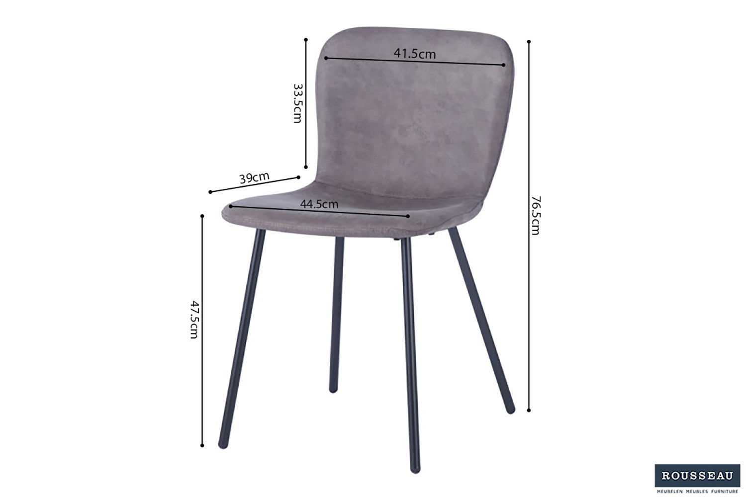 Rousseau - Stoel Susan PU Taupe - 77x45x52 cm