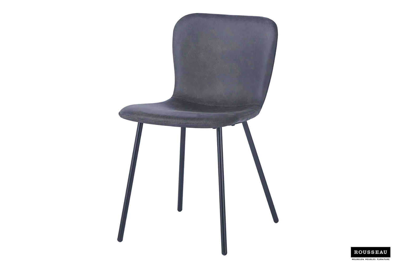 Rousseau - Stoel Susan PU Donkergrijs - 77x45x52 cm