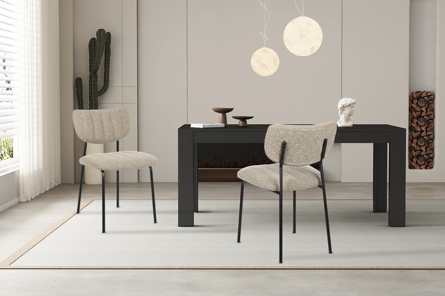 Rousseau - Stoel Antura Stof Bruin - 77x46x53 cm