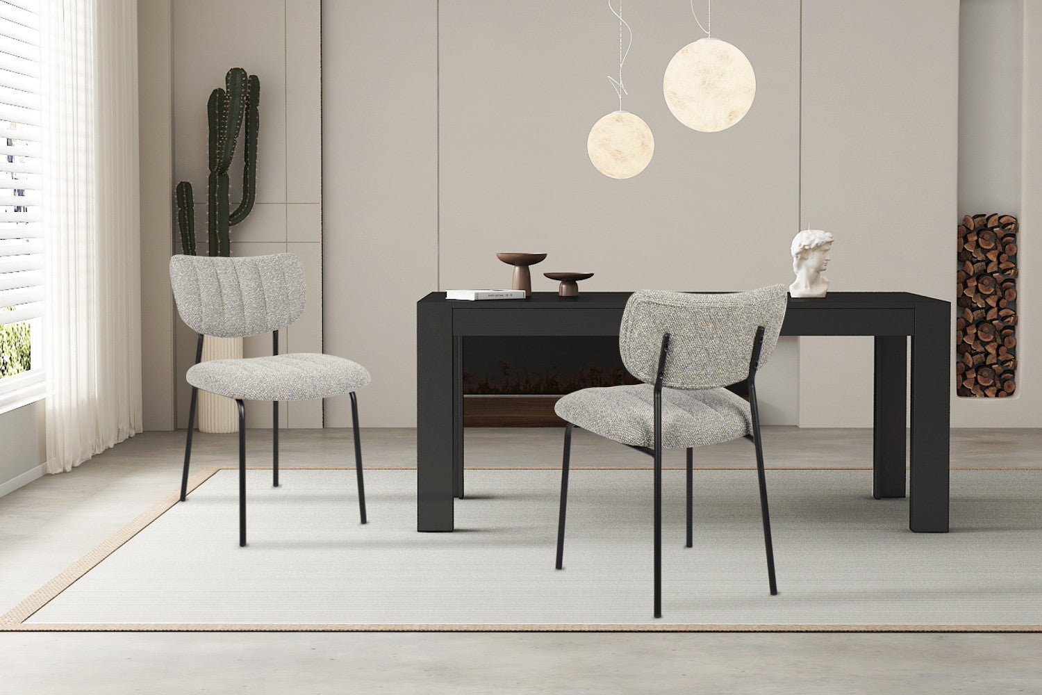 Rousseau - Stoel Antura Stof Lichtgrijs - 77x46x53 cm