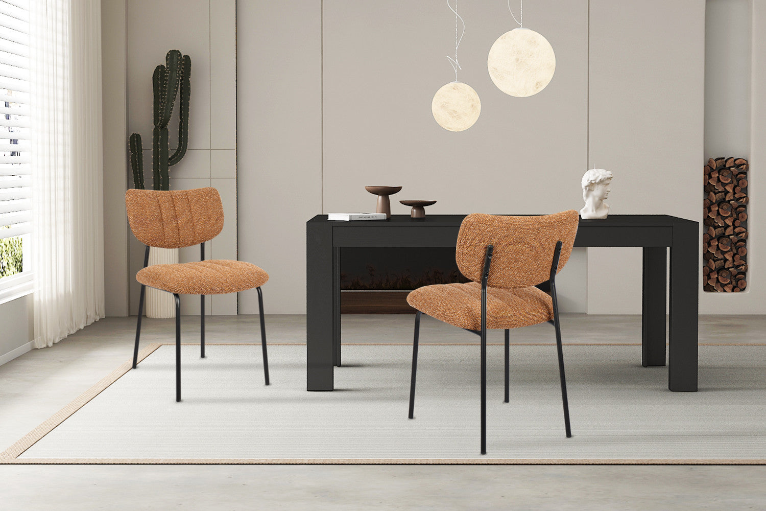 Rousseau - Stoel Antura Stof Oranje - 77x46x53 cm