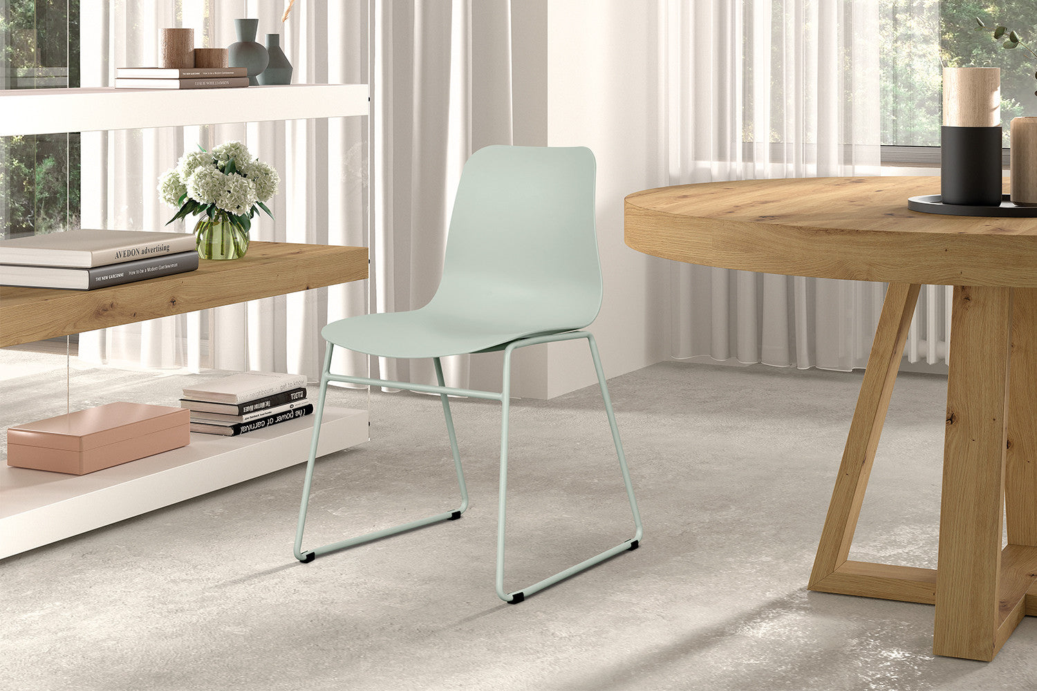 Rousseau - Chaise Marie PP Gris-Vert - 81x52x44 cm