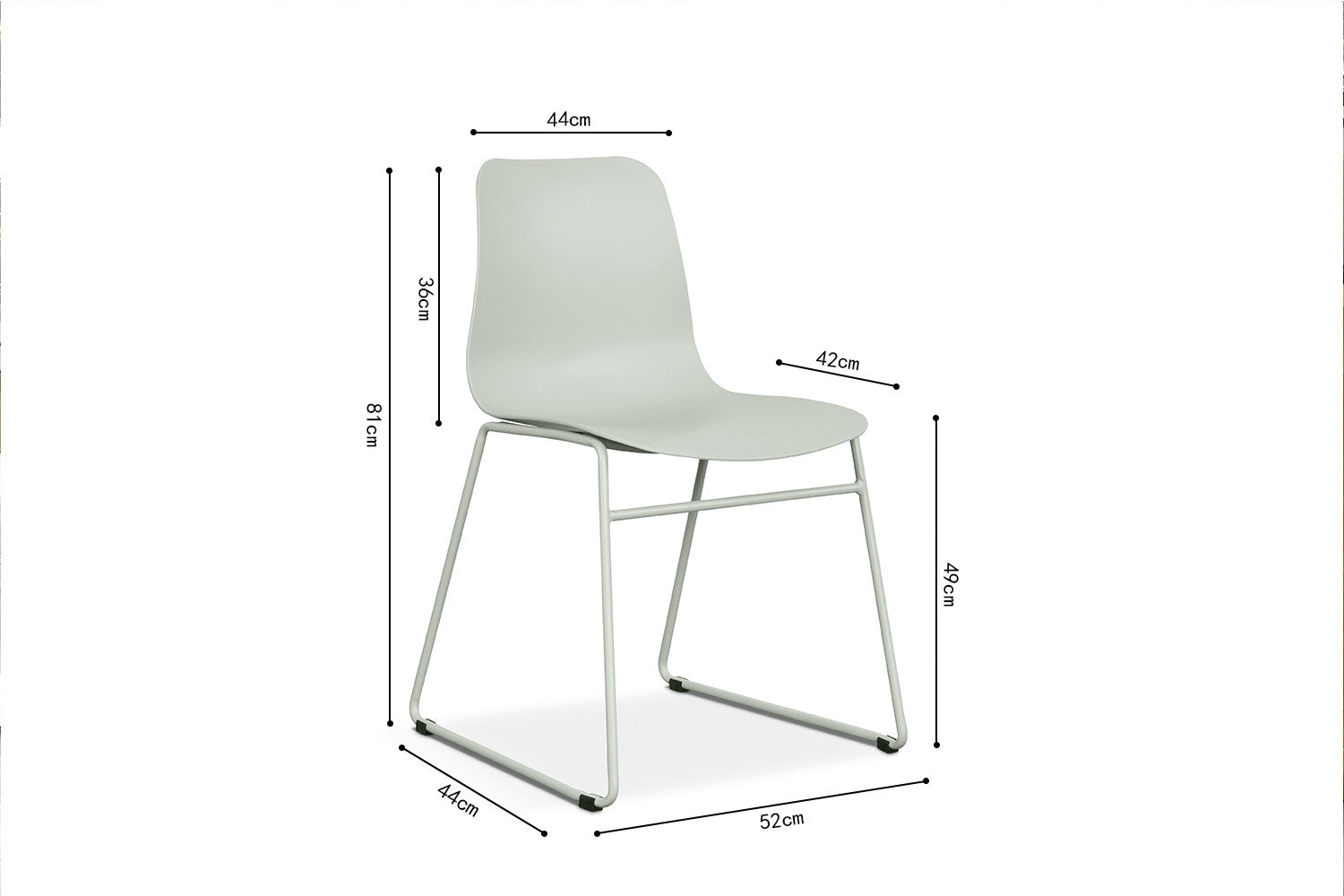 Rousseau - Chaise Marie PP Gris-Vert - 81x52x44 cm