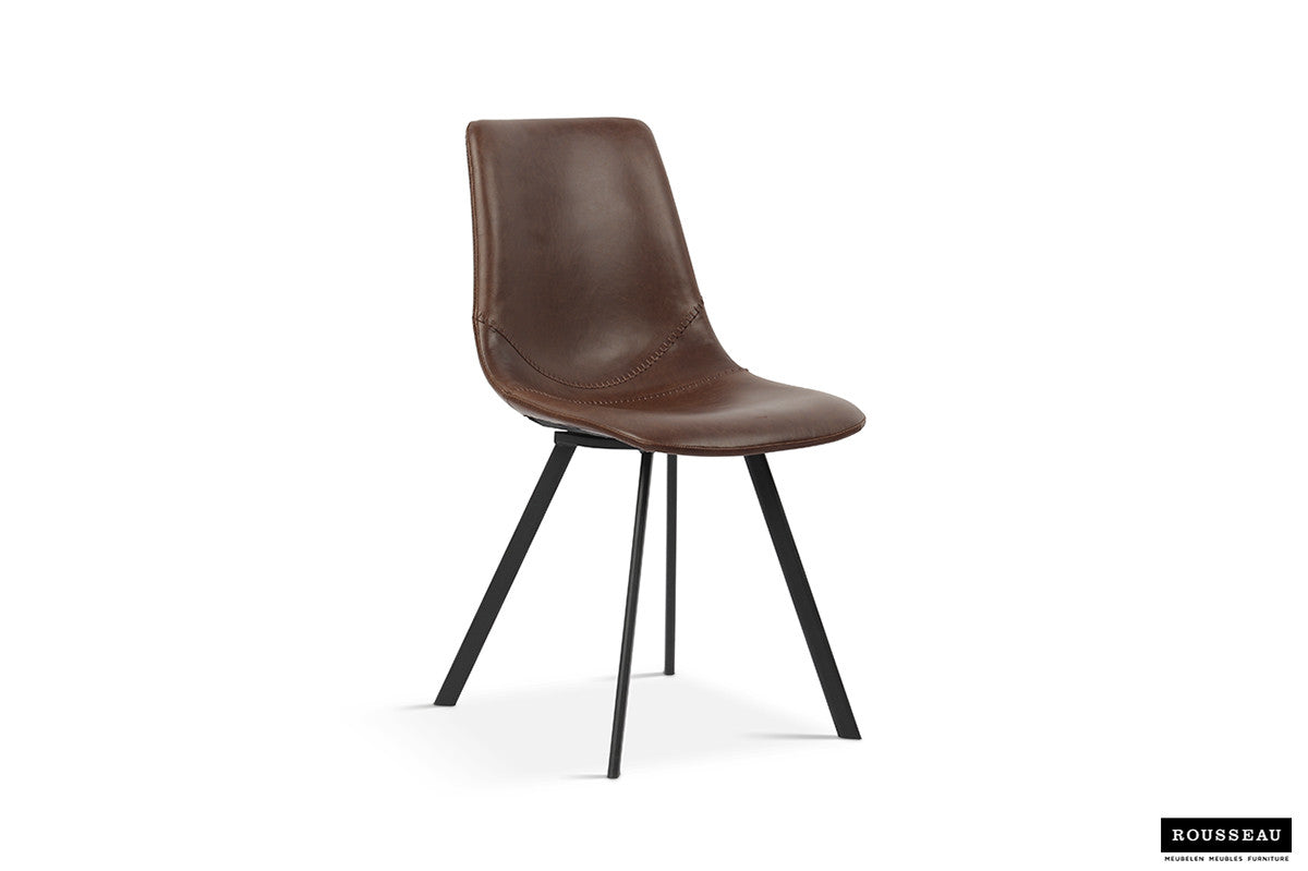 Rousseau - Chaise Oslo PU Marron - 84x44x57 cm
