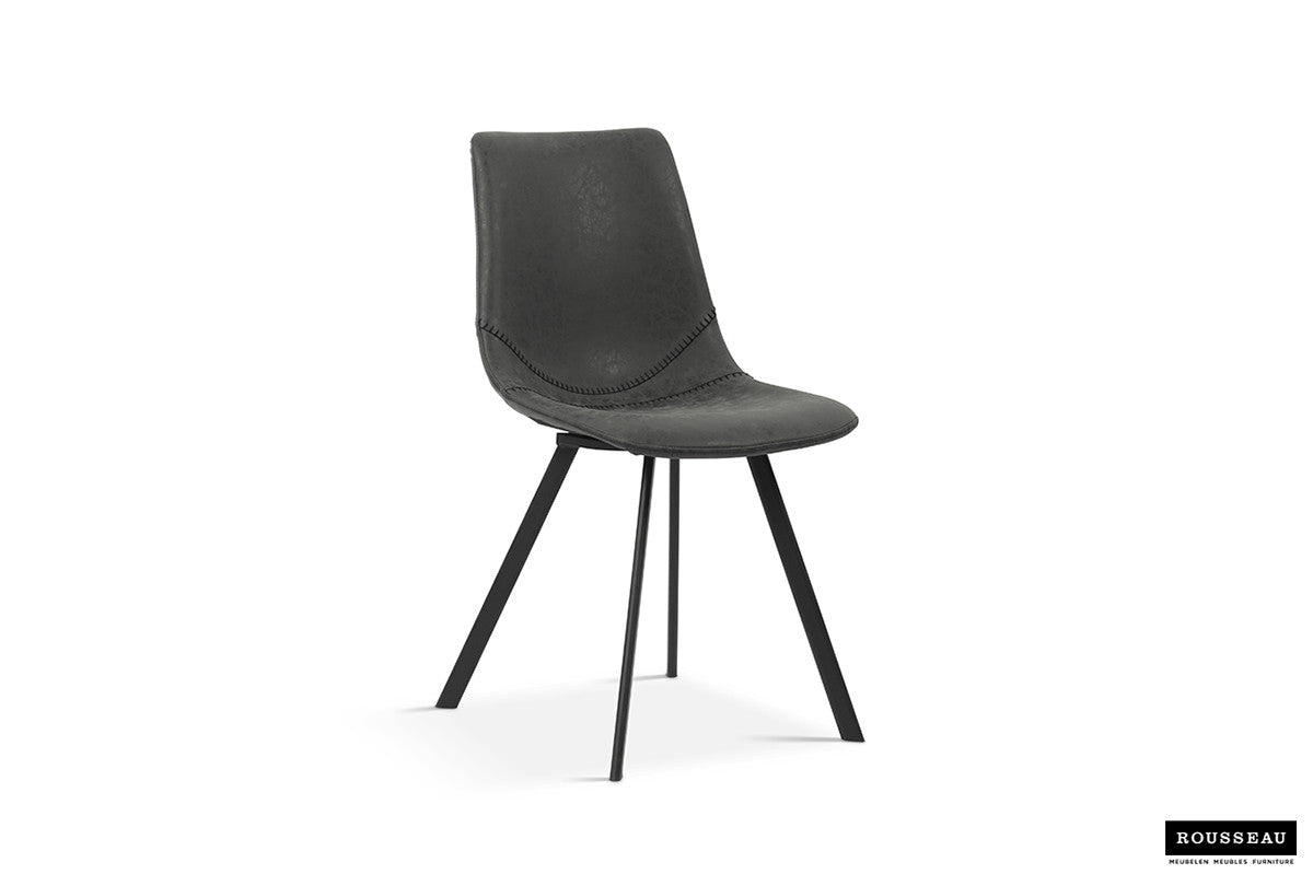Rousseau - Chaise Oslo PU Noir - 84x44x57 cm