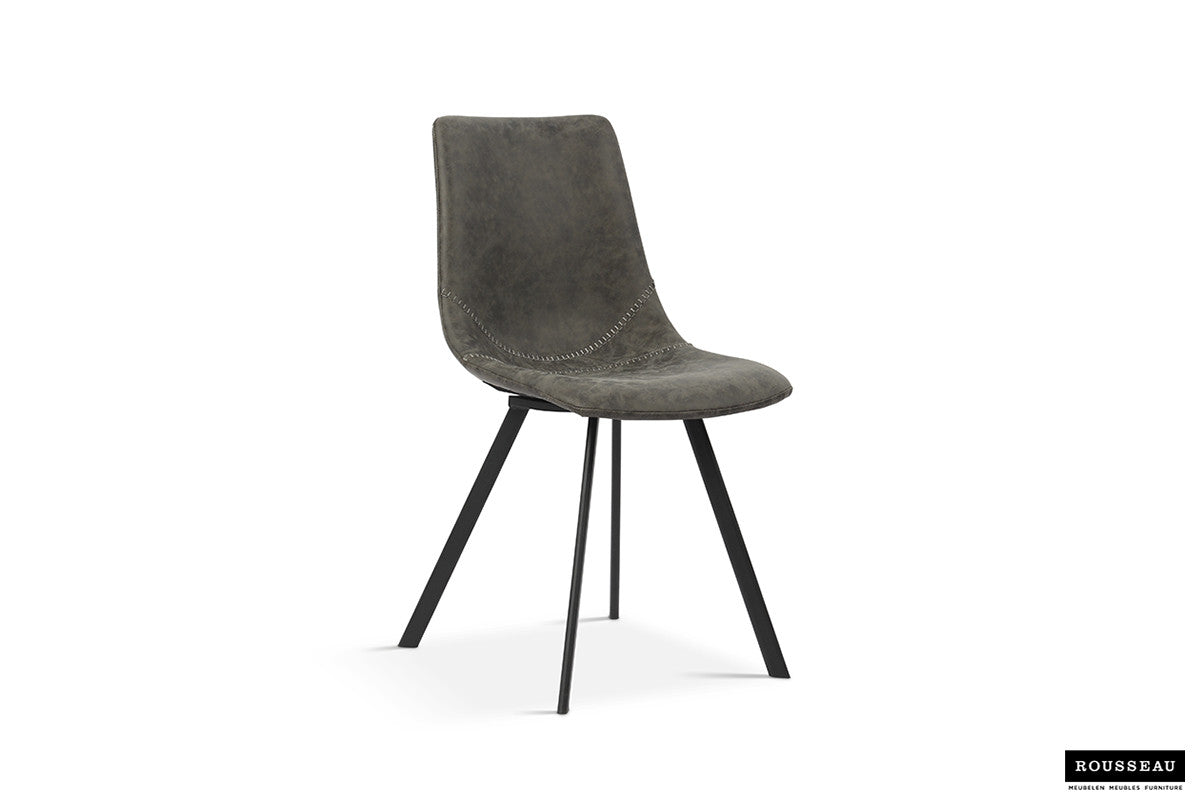 Rousseau - Chaise Oslo PU Gris - 84x44x57 cm