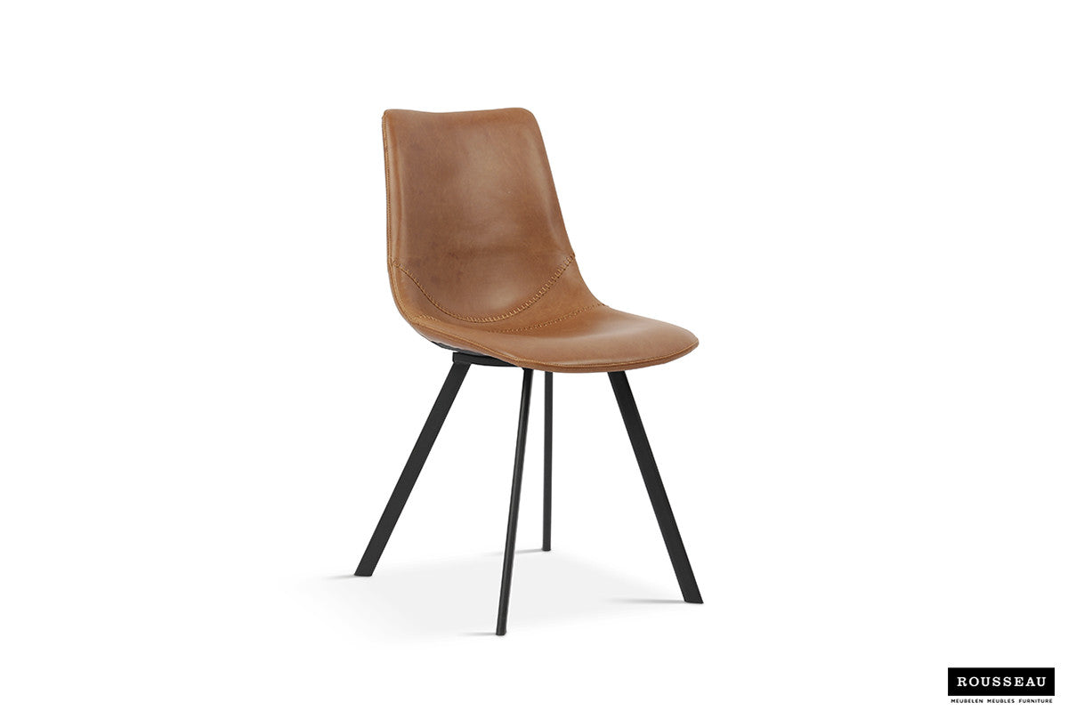 Rousseau - Chaise Oslo PU Cognac - 84x44x57 cm