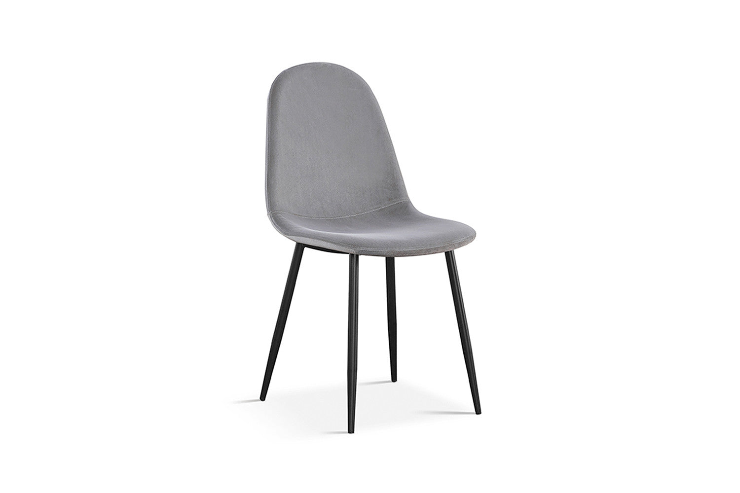 Rousseau - Chaise Boy Velours Gris - 87x49x54 cm