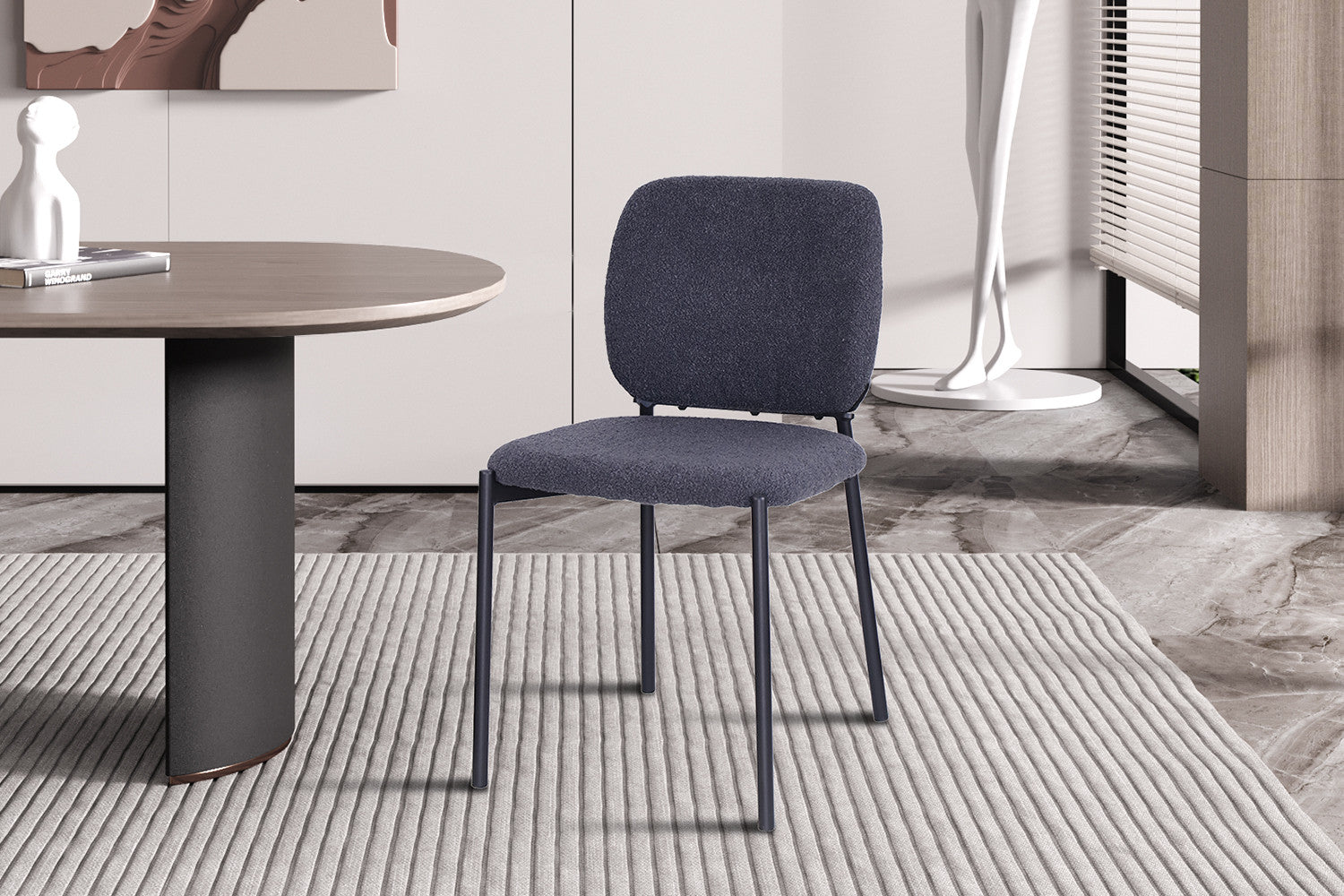 Rousseau - Stoel Sophia Stof Donkergrijs - 81x47x56 cm