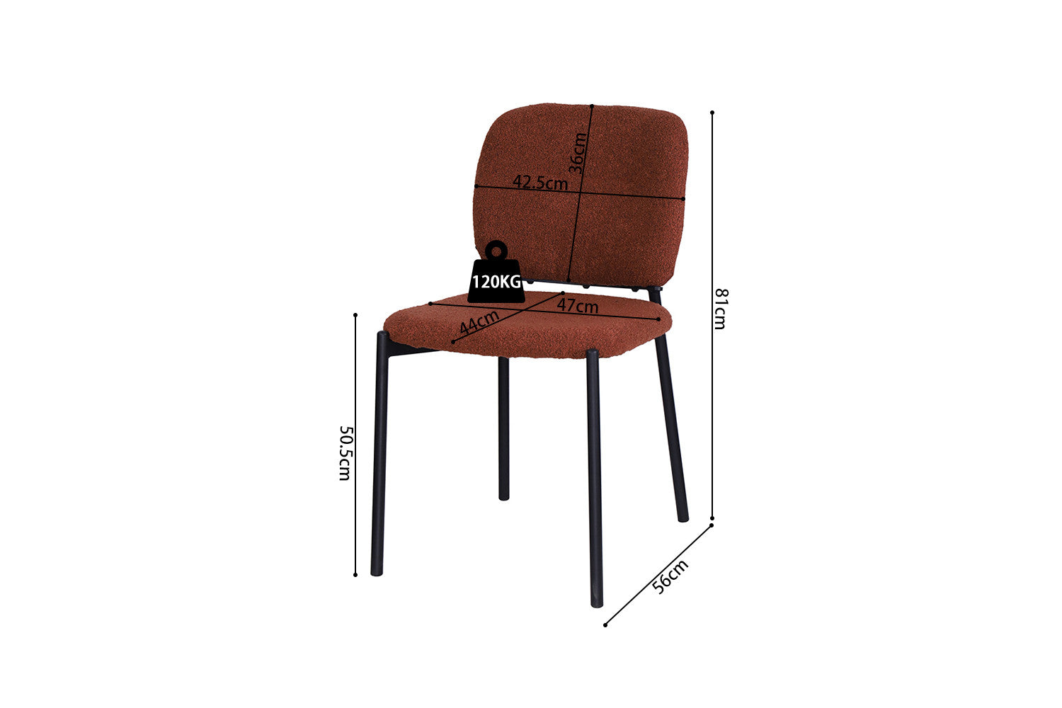 Rousseau - Stoel Sophia Stof Roest - 81x47x56 cm