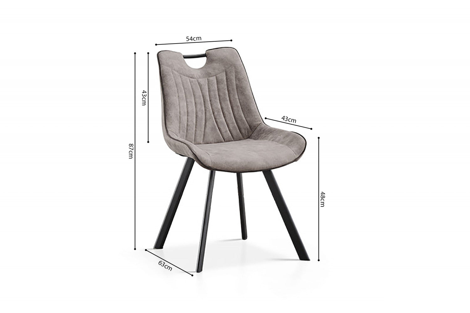 Rousseau - Stoel Pablo Micro fiber PU Grijs - 87x54x63 cm