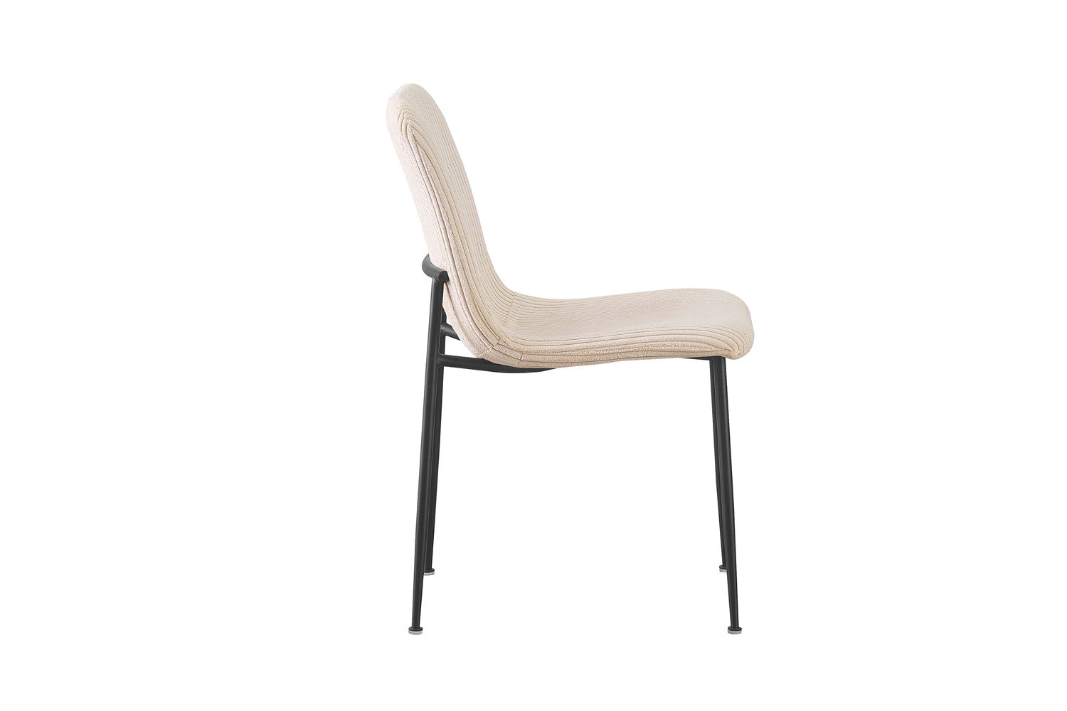 Rousseau - Chaise Alice Velours Côtelé Beige - 81,5x42x57 cm