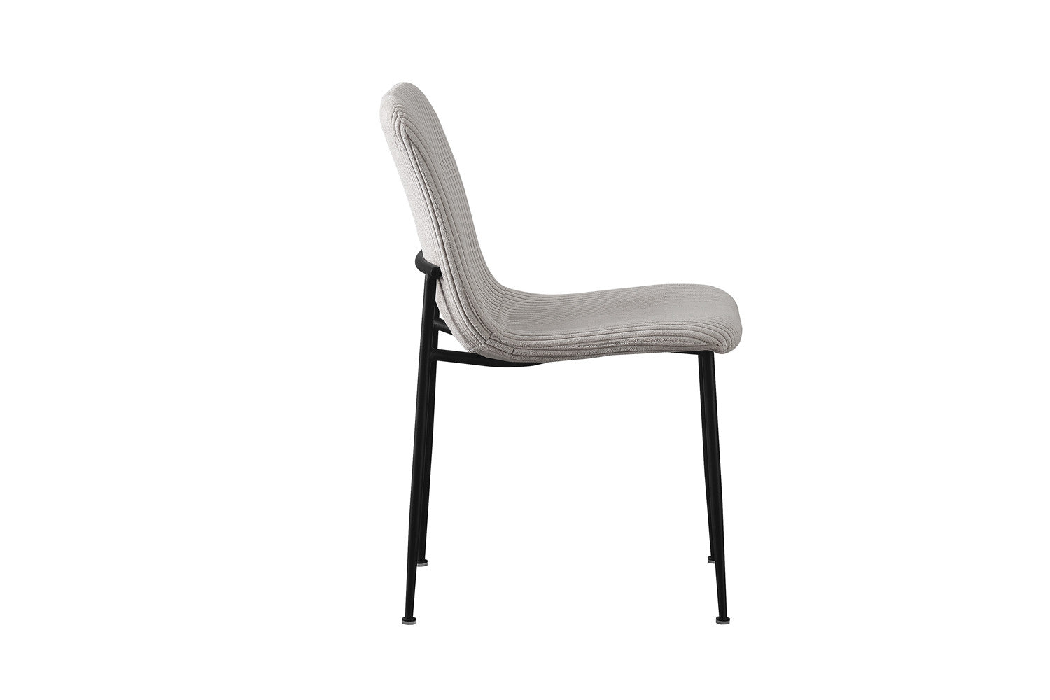 Rousseau - Chaise Alice Velours Côtelé Gris clair - 81,5x42x57 cm