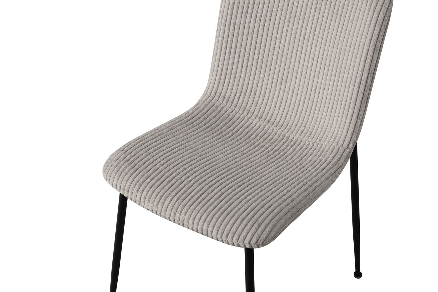 Rousseau - Chaise Alice Velours Côtelé Gris clair - 81,5x42x57 cm