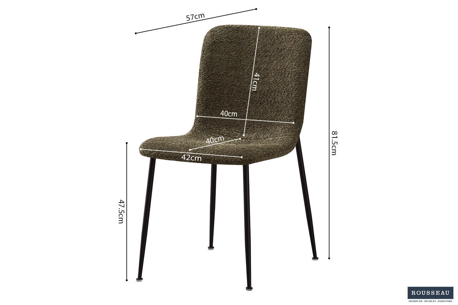 Rousseau - Stoel Alice Boucle - Groen - 81,5x42x57 cm