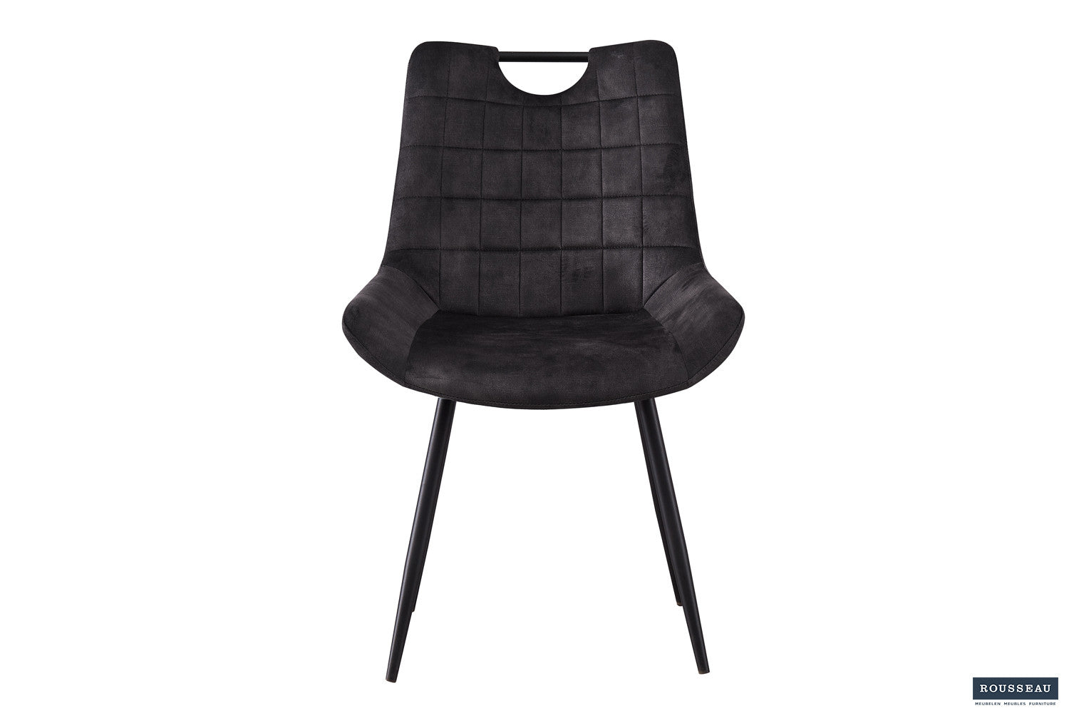 Rousseau - Chaise Nina Velours Gris - 84x56x62,5 cm