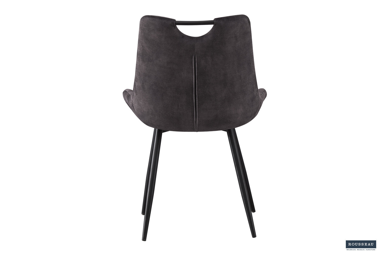 Rousseau - Chaise Nina Velours Gris - 84x56x62,5 cm