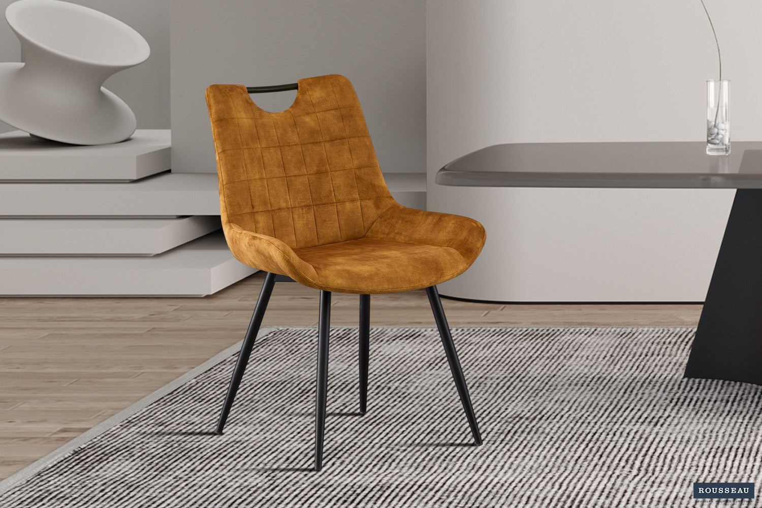 Rousseau - Stoel Nina Fluweel Goud - 84x56x62.5 cm