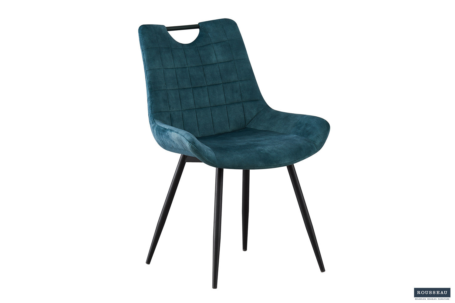 Rousseau - Stoel Nina Fluweel Petrol - 84x56x62.5 cm