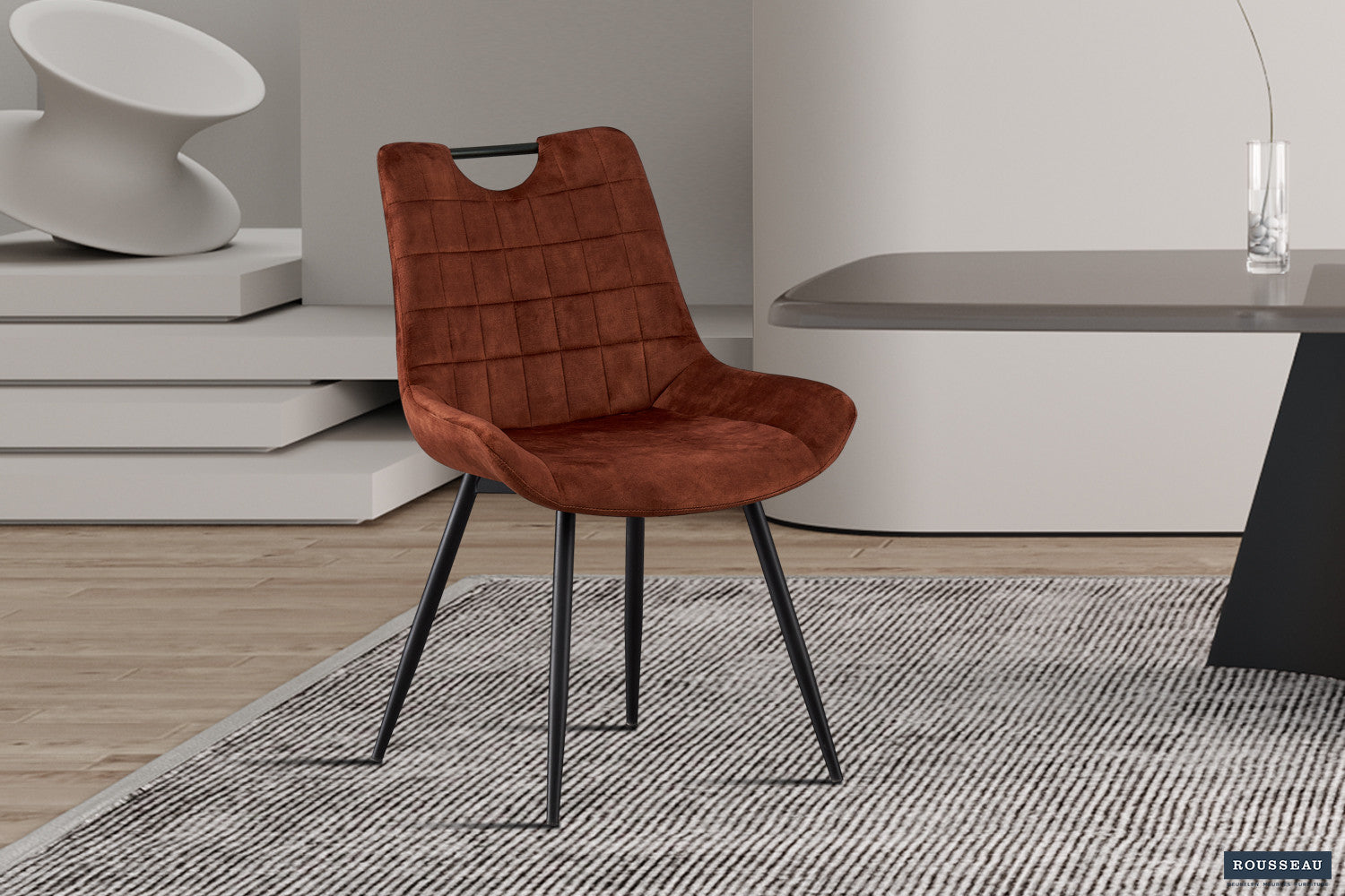 Rousseau - Stoel Nina Fluweel Roest - 84x56x62.5 cm