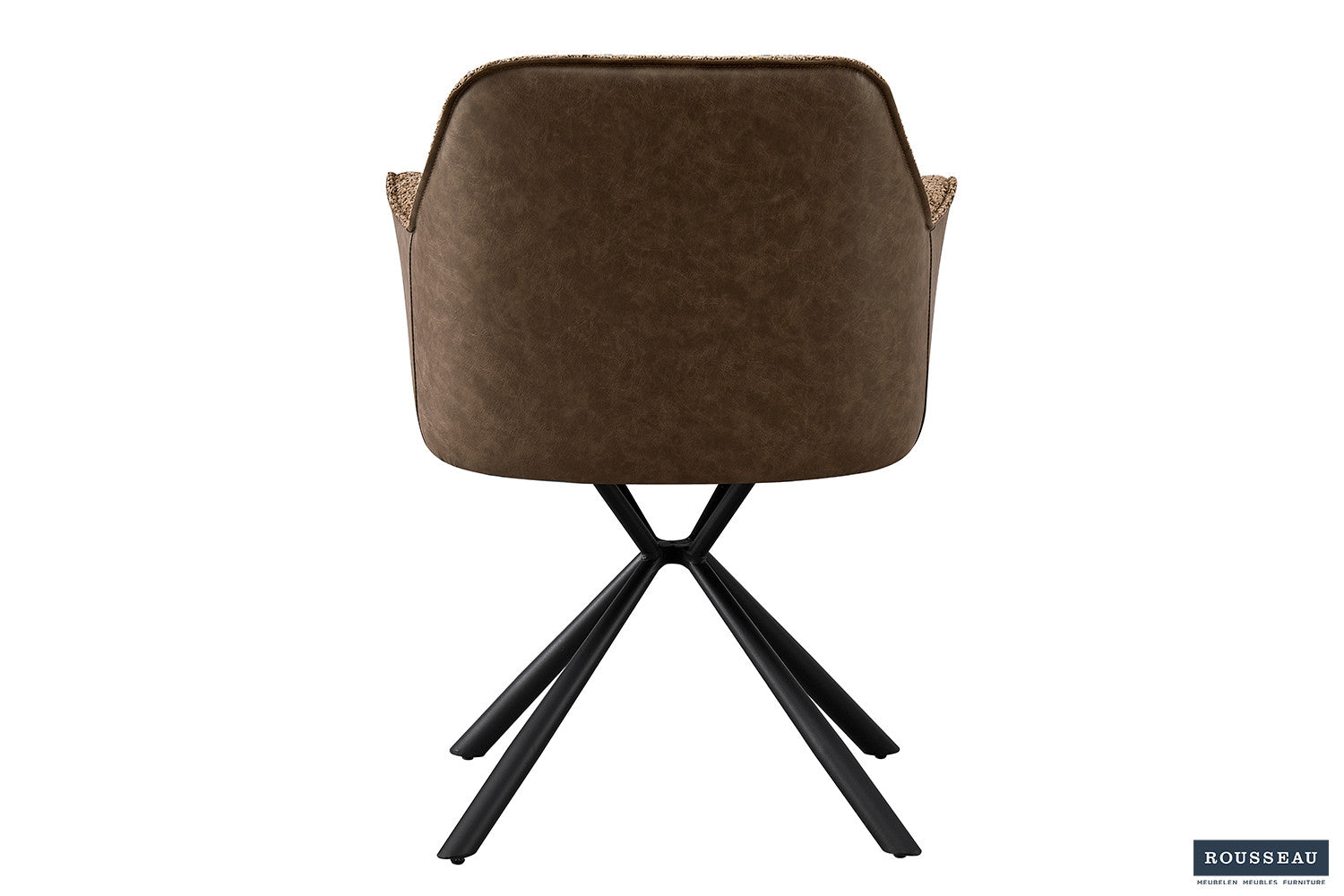Rousseau - Stoel Lucie Boucle - Zand Rug PU Bruin - 82.5x62x63 cm