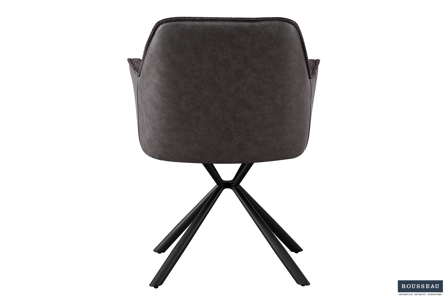 Rousseau - Stoel Lucie Boucle - Grijs Rug PU Lichtgrijs - 82.5x62x63 cm