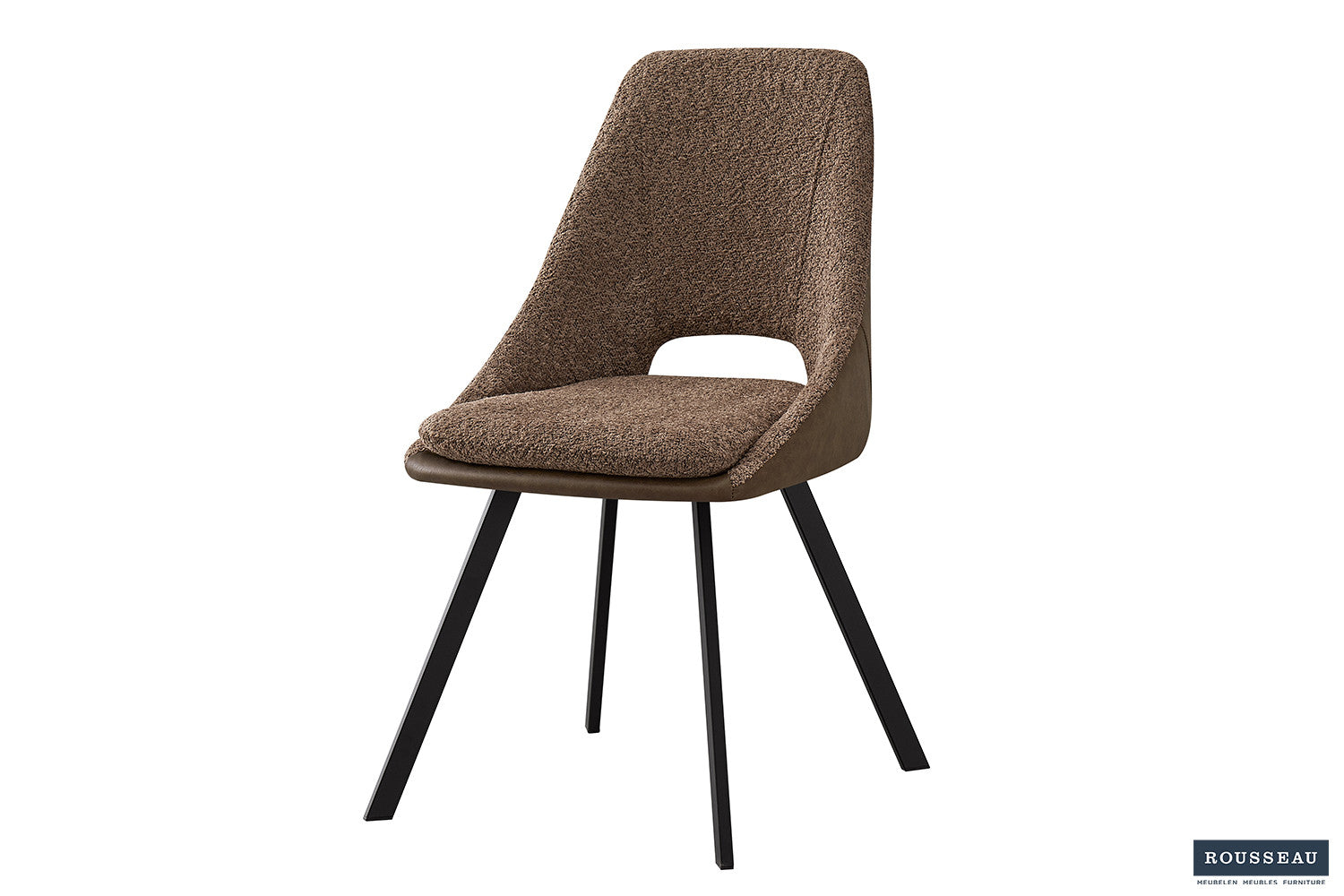 Rousseau - Stoel Filou Boucle - Zand Rug PU Bruin - 85x48x56 cm