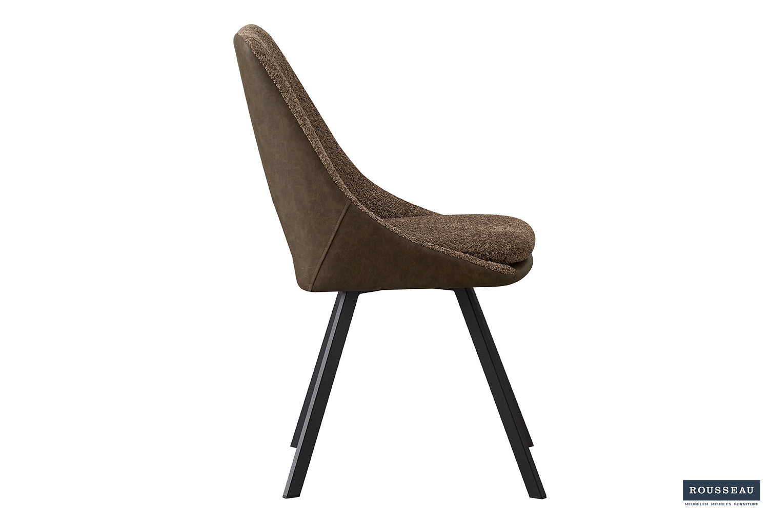 Rousseau - Stoel Filou Boucle - Zand Rug PU Bruin - 85x48x56 cm