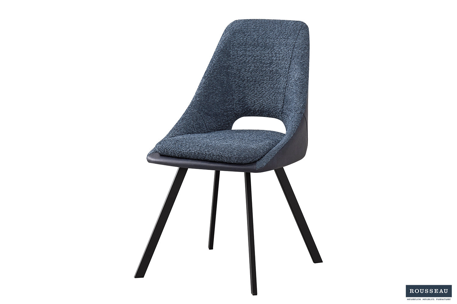 Rousseau - Stoel Filou Boucle - Blauw Rug PU Blauw - 85x48x56 cm
