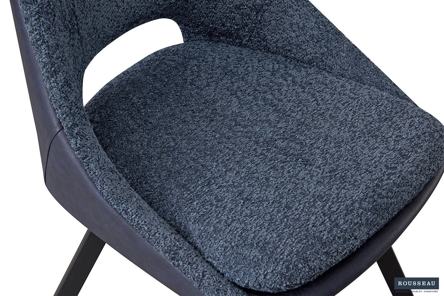 Rousseau - Stoel Filou Boucle - Blauw Rug PU Blauw - 85x48x56 cm