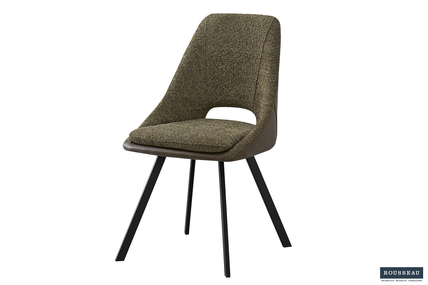 Rousseau - Stoel Filou Boucle - Groen Rug PU Donkergroen - 85x48x56 cm