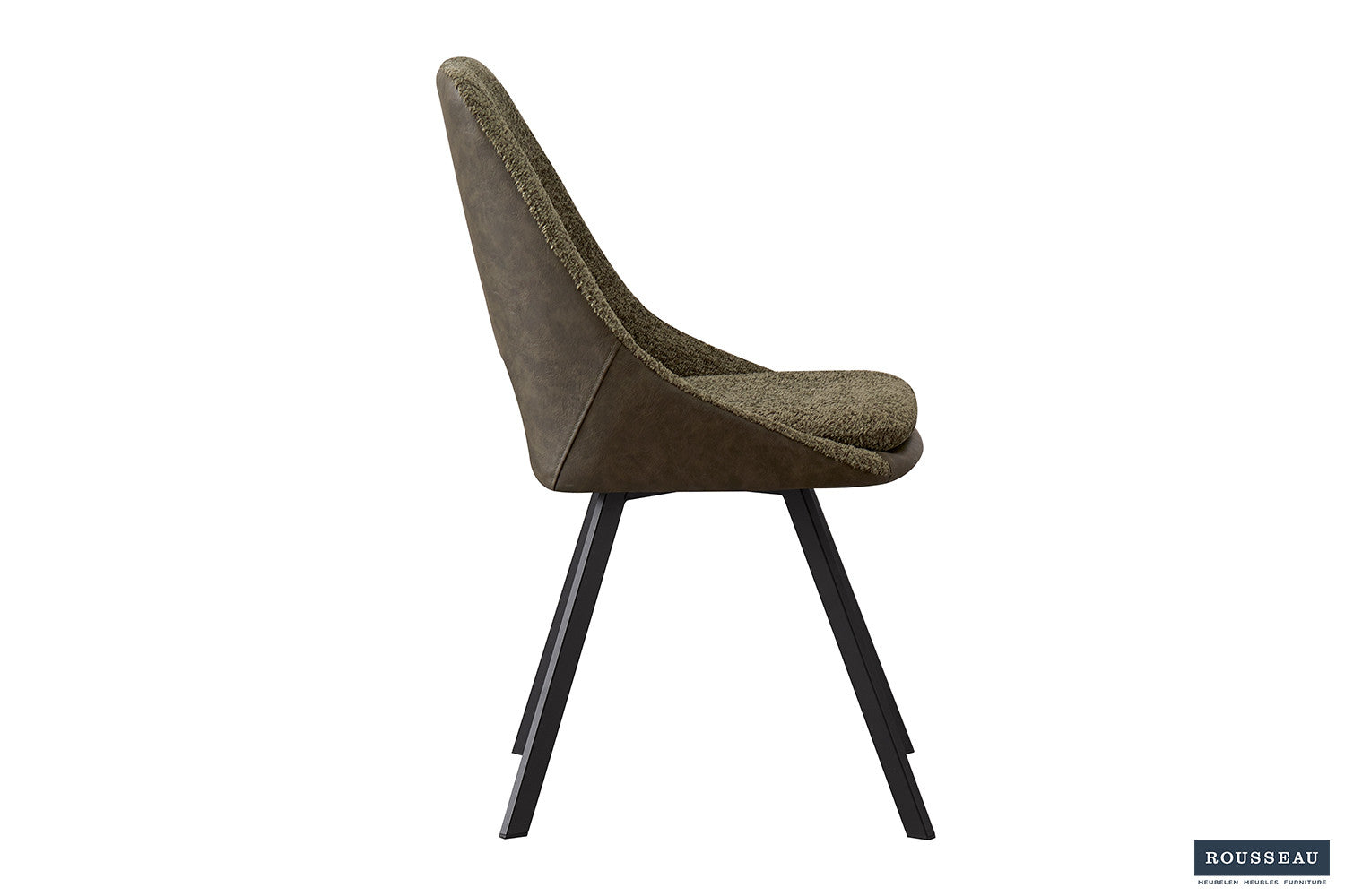 Rousseau - Stoel Filou Boucle - Groen Rug PU Donkergroen - 85x48x56 cm