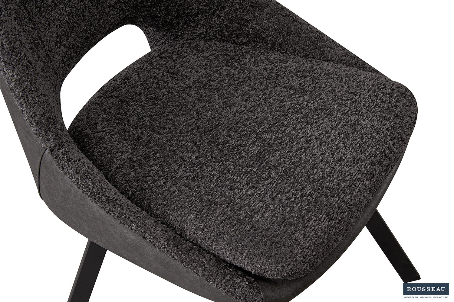 Rousseau - Stoel Filou Boucle - Grijs Rug PU Lichtgrijs - 85x48x56 cm