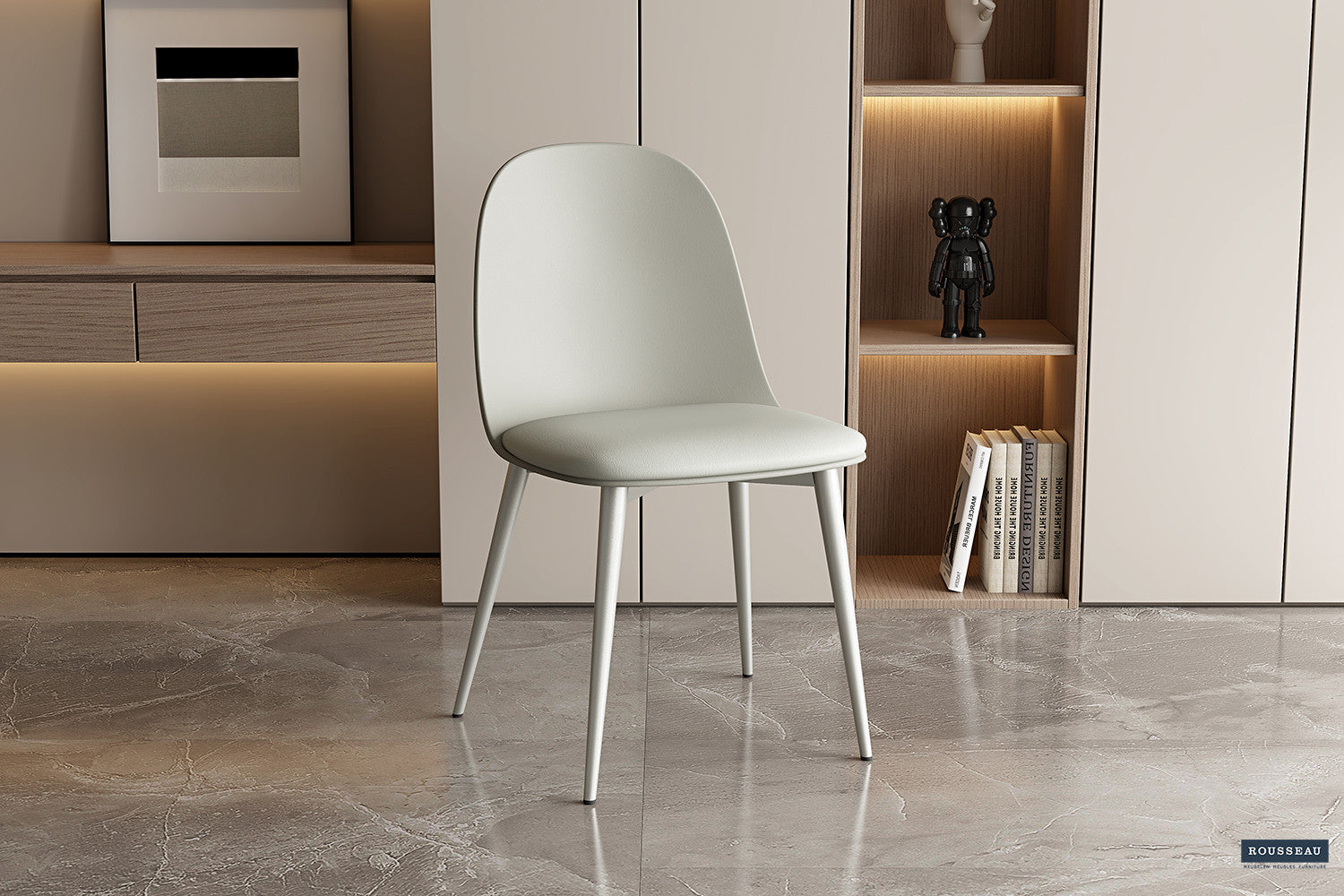 Rousseau - Stoel Jasmin Zitting PP - PU Grijs-groen - 81x51x44 cm