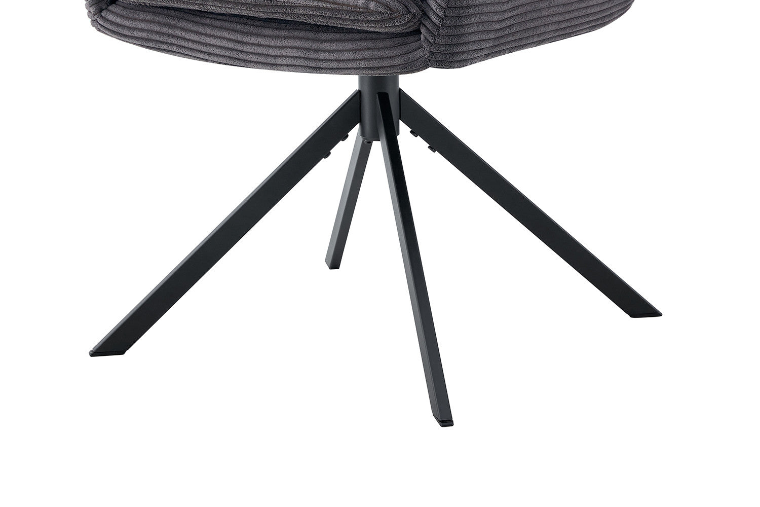 Rousseau - Chaise Luna - Velours Côtelé Gris - 91,5x60,5x67 cm