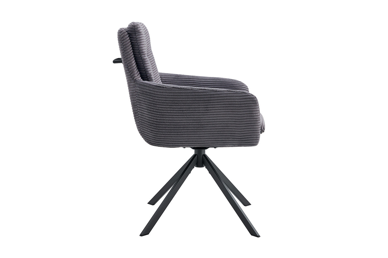 Rousseau - Chaise Luna - Velours Côtelé Gris - 91,5x60,5x67 cm