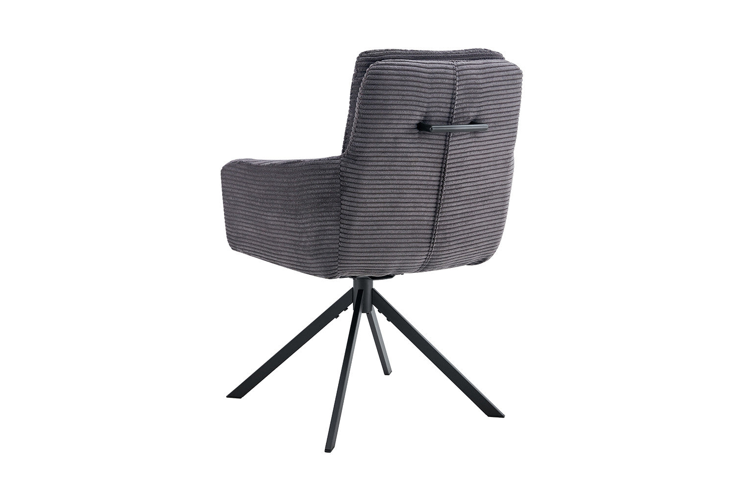 Rousseau - Chaise Luna - Velours Côtelé Gris - 91,5x60,5x67 cm