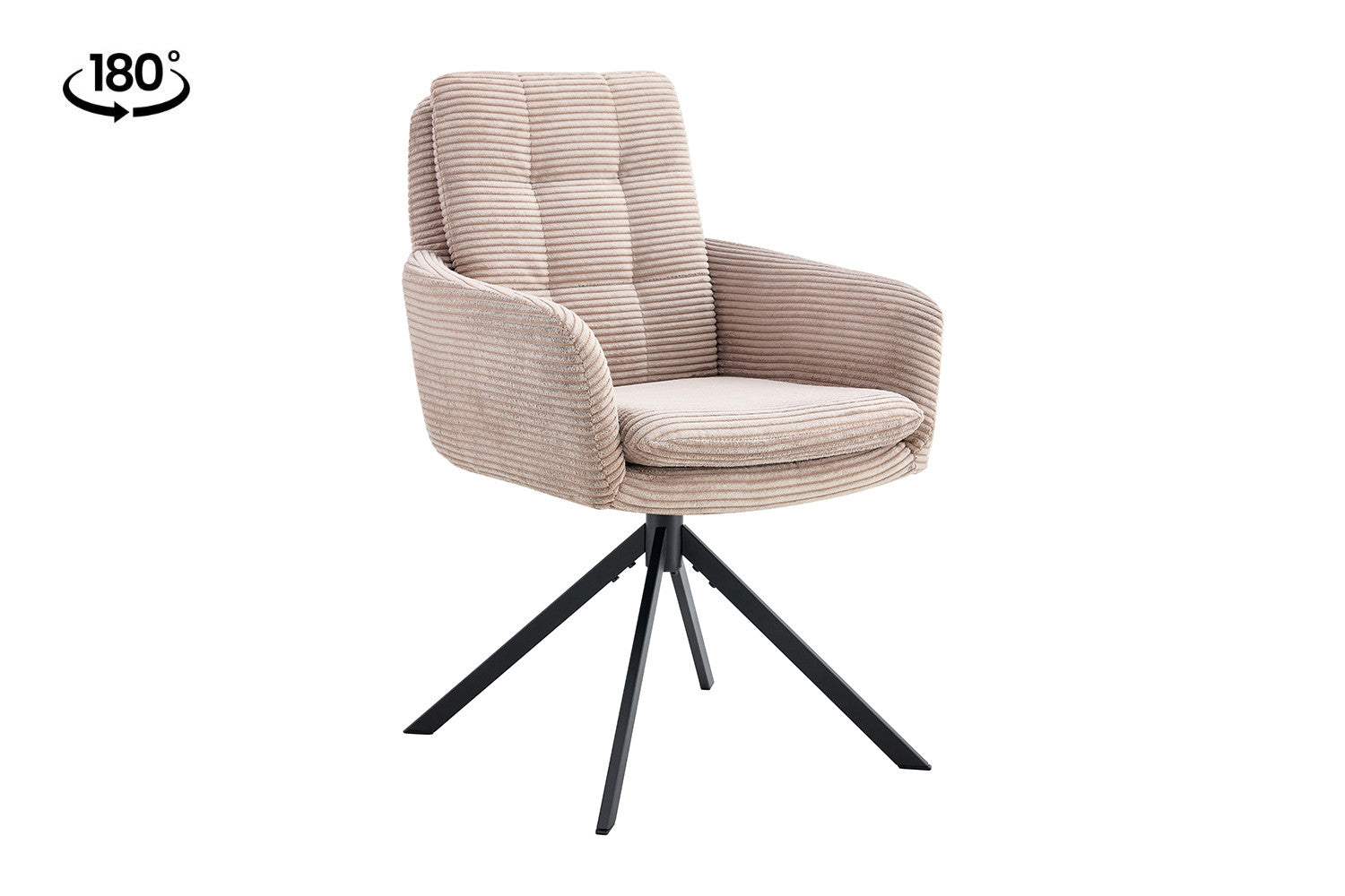 Rousseau - Chaise Luna - Velours Côtelé Sable - 91,5x60,5x67 cm