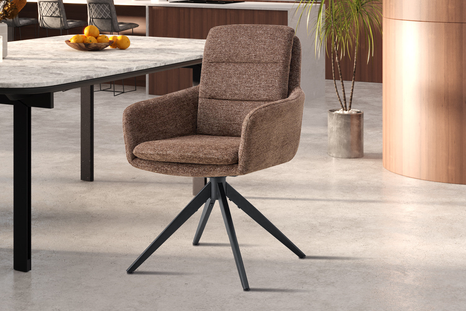 Rousseau - Stoel Lisold - Stof Bruin - 93x59x65 cm