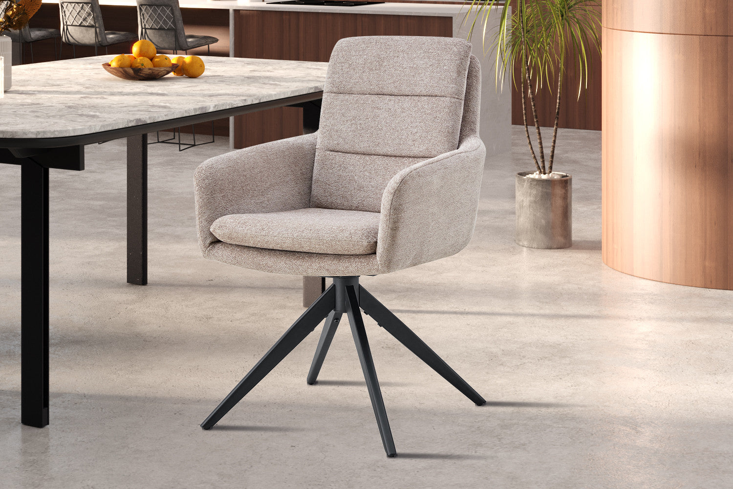 Rousseau - Stoel Lisold - Stof Lichtgrijs - 93x59x65 cm