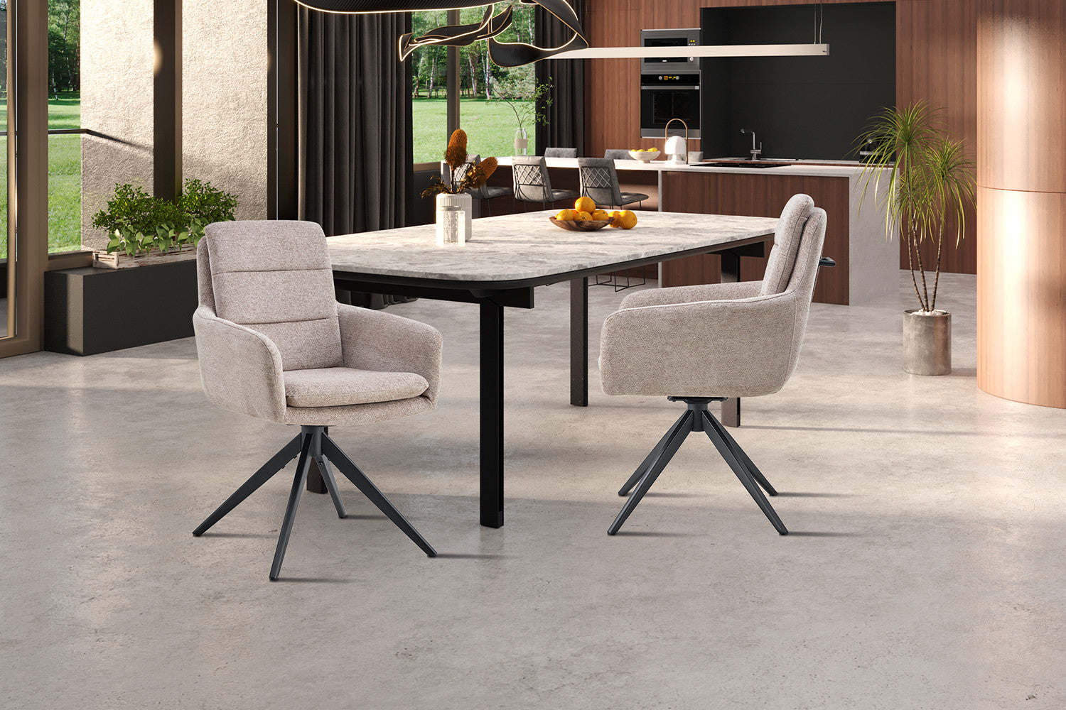 Rousseau - Stoel Lisold - Stof Lichtgrijs - 93x59x65 cm