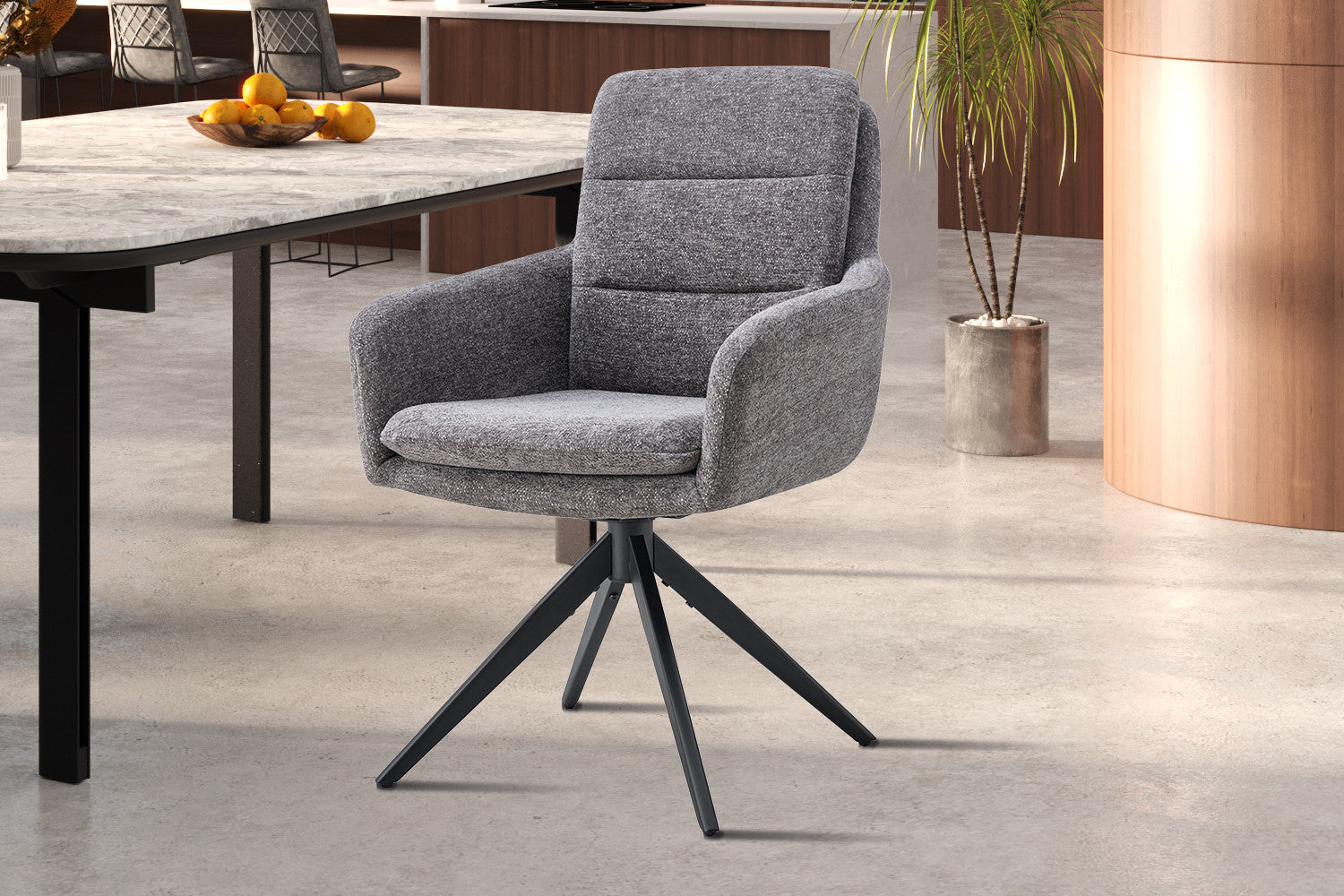 Rousseau - Stoel Lisold - Stof Donkergrijs - 93x59x65 cm