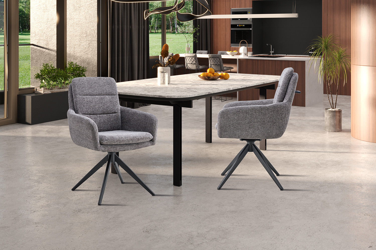 Rousseau - Stoel Lisold - Stof Donkergrijs - 93x59x65 cm