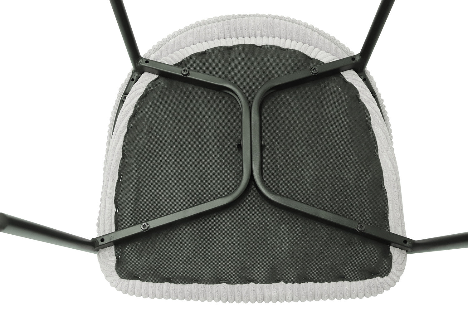 Rousseau - Chaise Hugo en Velours Côtelé Gris Clair - 78x54x62 cm