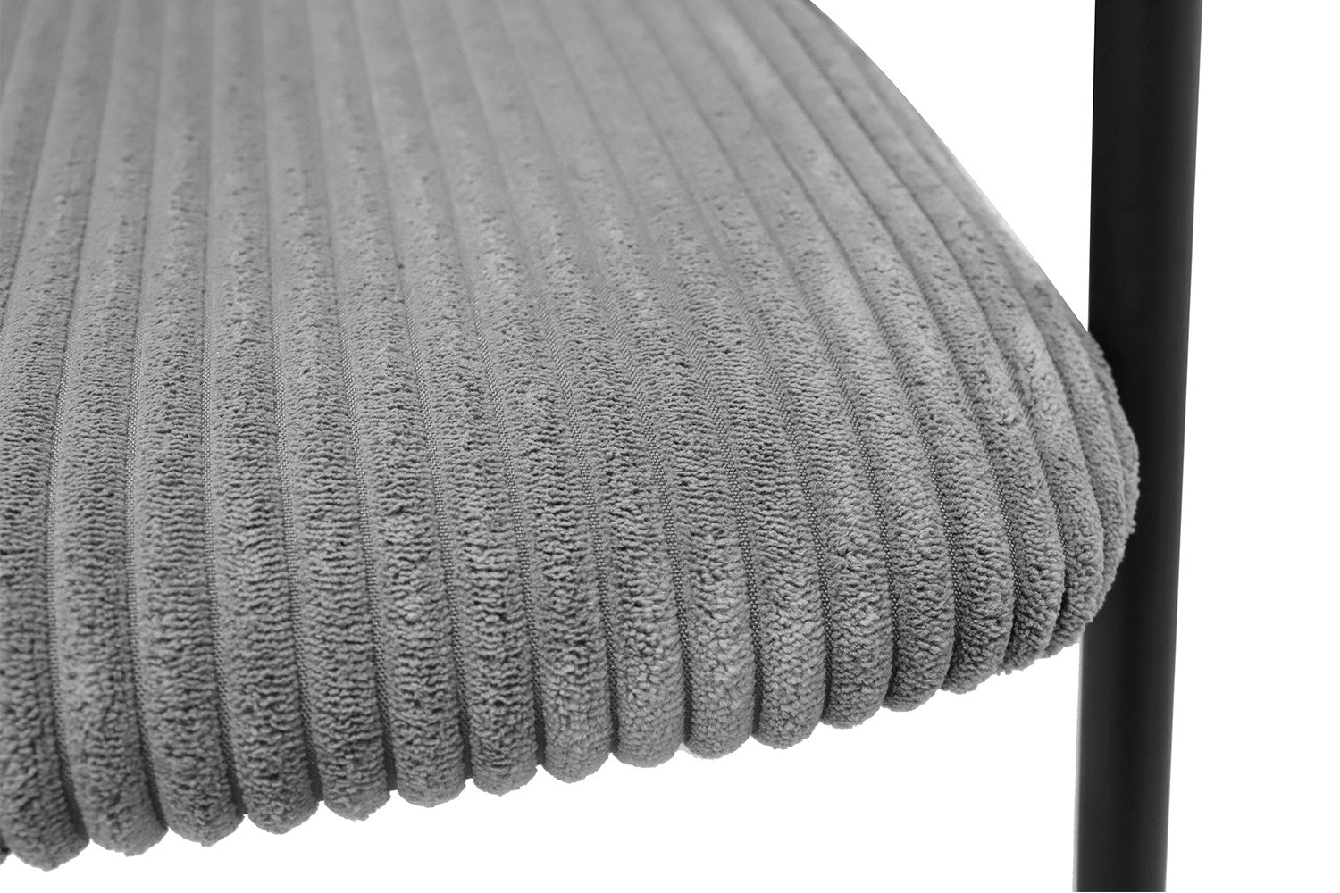 Rousseau - Chaise Hugo en Velours Côtelé Gris Foncé - 78x54x62 cm