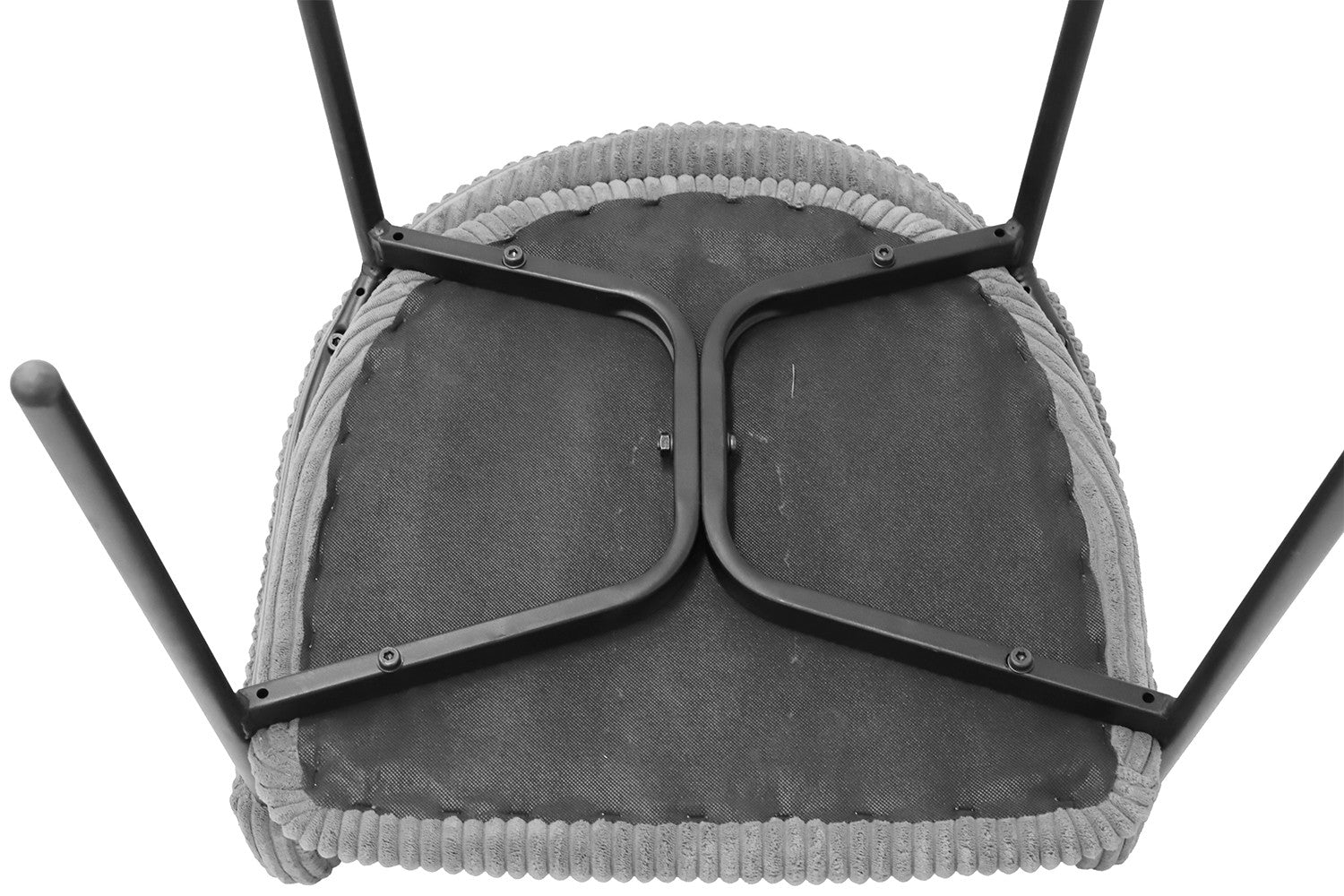 Rousseau - Chaise Hugo en Velours Côtelé Gris Foncé - 78x54x62 cm